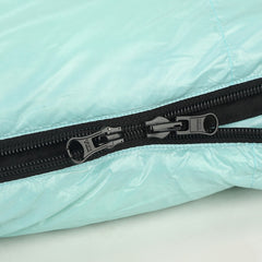 Two way zipper and bottom ventilation design of warm goose down sleeping bag