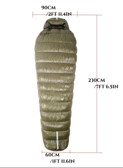 4-Season Goose Down Mummy Sleeping Bag – Comfort Rating -13℉ to 64