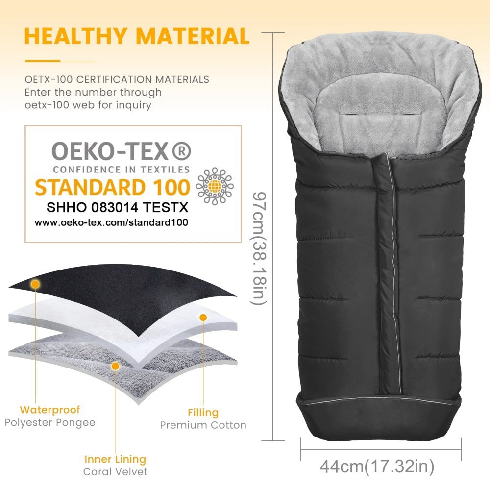 Cozy Baby Sleeping Bag Stroller Warm Bunting Bag For 6-36M